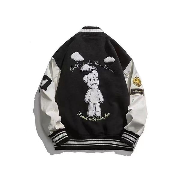 women's hoodies & sweatshirts large jacket, bear baseball suit, american street women's coat, casual fashion loose jacket and seam, Black
women's hoodies & sweatshirts large jacket, bear baseball suit, american street women's coat, casual fashion loose jacket and seam, Black