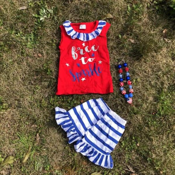 july 4th design girls boutique clothing set blue vest button striped ruffle capris baby kids independence day outfits clothes sets, White
july 4th design girls boutique clothing set blue vest button striped ruffle capris baby kids independence day outfits clothes sets, White