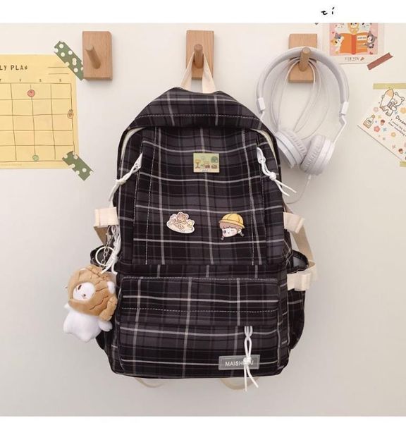backpack japanese plaid korean large capacity students schoolbag campus stripe style fashionable girl travel bag waterproof
backpack japanese plaid korean large capacity students schoolbag campus stripe style fashionable girl travel bag waterproof