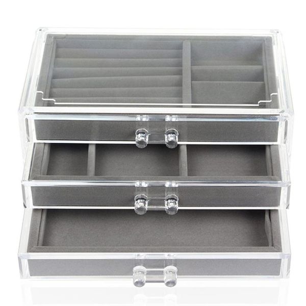 drawers jewelry organizer box for necklaces case 3 layers earring storage display tray ring makeup holder bin boxes & bins
drawers jewelry organizer box for necklaces case 3 layers earring storage display tray ring makeup holder bin boxes & bins