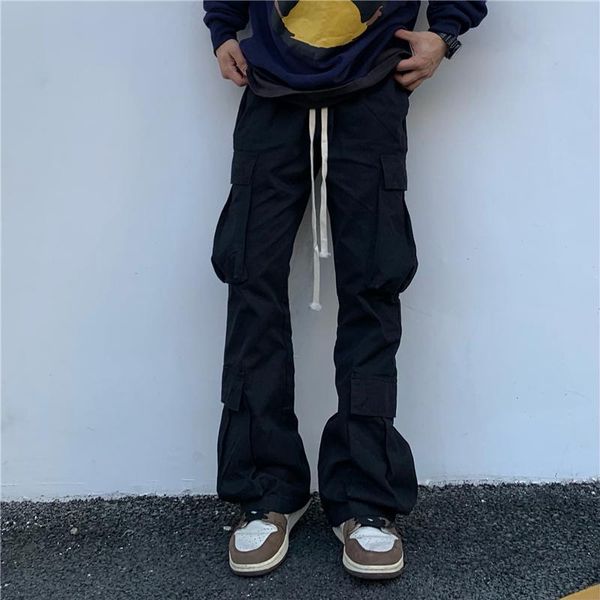 men's pants fashion loose wide-leg overalls high street brand bell bottom big pocket trousers hip-hop, Black
men's pants fashion loose wide-leg overalls high street brand bell bottom big pocket trousers hip-hop, Black
