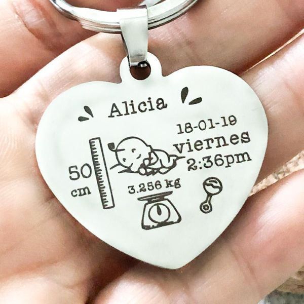 keychains heart baby personalized engraved name birth date weigh length stats key rings gift for mom dad women bijoux, Silver
keychains heart baby personalized engraved name birth date weigh length stats key rings gift for mom dad women bijoux, Silver