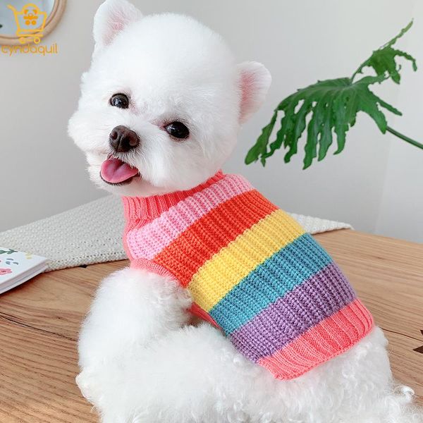 dog apparel rainbow color sweater small breeds clothes for dogs winter 2021 vest cats tracksuit sweaters pet 
dog apparel rainbow color sweater small breeds clothes for dogs winter 2021 vest cats tracksuit sweaters pet
