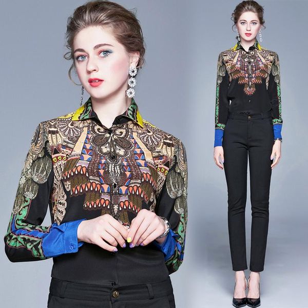 women's blouses & shirts wholesale spring summer fall runway vintage print collar button front long sleeve womens ladies party ol casua, White
women's blouses & shirts wholesale spring summer fall runway vintage print collar button front long sleeve womens ladies party ol casua, White