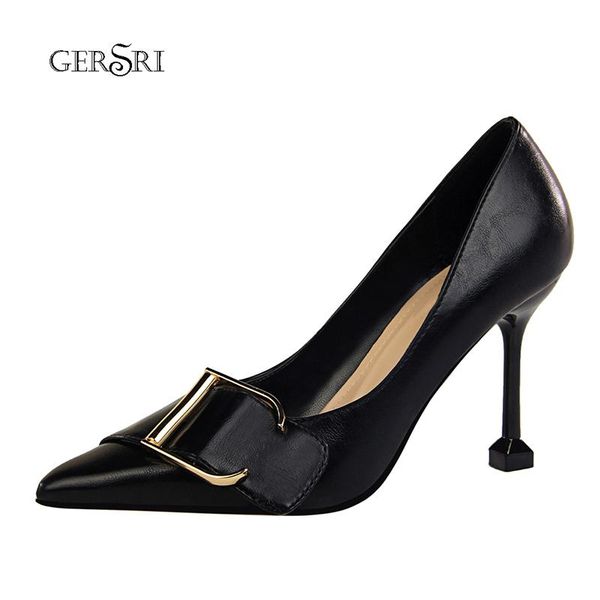 dress shoes gersri simple style pointed ladies pumps square buckle high heels fashion women 9.5cm neutral, Black
dress shoes gersri simple style pointed ladies pumps square buckle high heels fashion women 9.5cm neutral, Black