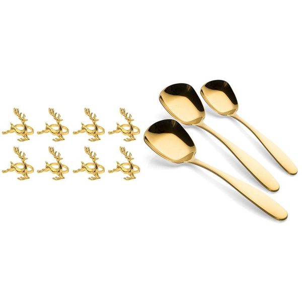 spoons 3pcs flat chinese soup coffee tea dinner gold spoon with 8pcs napkin rings,gold chic rings for place settings
spoons 3pcs flat chinese soup coffee tea dinner gold spoon with 8pcs napkin rings,gold chic rings for place settings