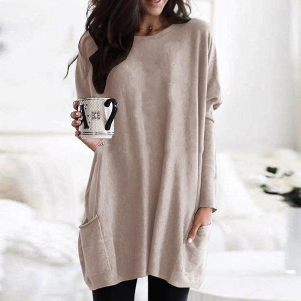 women's t-shirt long sleeve women knitted sweater pockets o-neck loose cotton fashion casual solid color pullovers spring autumn cloth, White
women's t-shirt long sleeve women knitted sweater pockets o-neck loose cotton fashion casual solid color pullovers spring autumn cloth, White