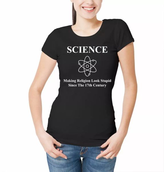 science making religion look stupid women's t-shirt funny slogan atheist, White;black
science making religion look stupid women's t-shirt funny slogan atheist, White;black