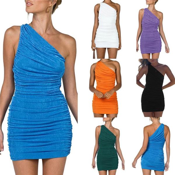 casual dresses women close-fitting one-shoulder dress solid color sleeveless pleated purple/ black/ orange/ blue, Black;gray
casual dresses women close-fitting one-shoulder dress solid color sleeveless pleated purple/ black/ orange/ blue, Black;gray