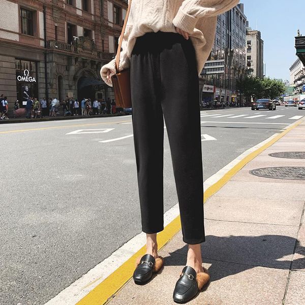 women's pants & capris autumn winter korea fashion women woolen all-matched casual elastic waist harem female black plus size s417, Black;white
women's pants & capris autumn winter korea fashion women woolen all-matched casual elastic waist harem female black plus size s417, Black;white