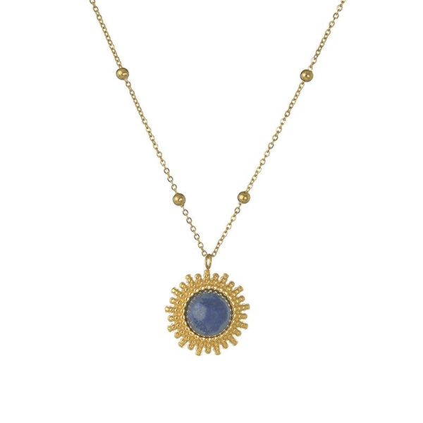 pendant necklaces trendy stainless steel sunflower necklace waterproof natural stone round collar jewelry for women gala gift, Silver
pendant necklaces trendy stainless steel sunflower necklace waterproof natural stone round collar jewelry for women gala gift, Silver