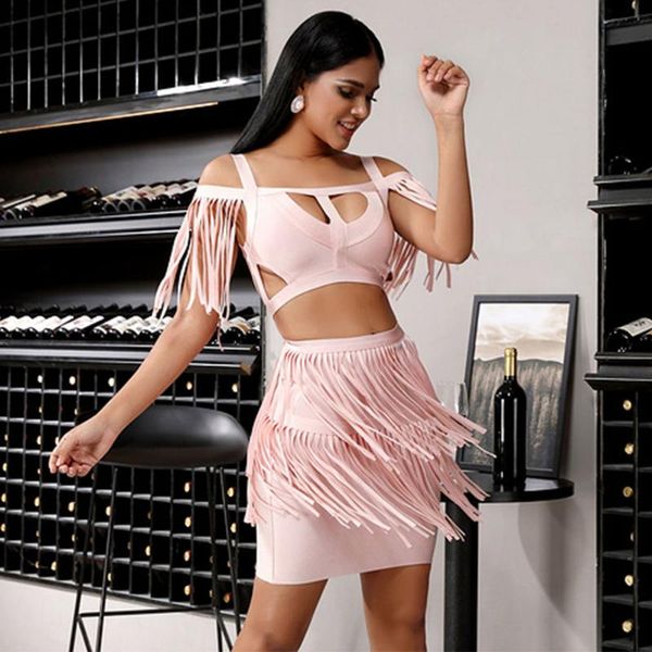 two piece dress women bandage tassel hollow cut out 2pcs dresses set night club party vestidos, White
two piece dress women bandage tassel hollow cut out 2pcs dresses set night club party vestidos, White