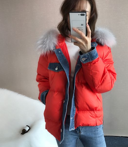women's down & parkas winter jacket hooded korean raccoon fur collar white duck coat doudoune femme hiver kj3037 7zyg, Black
women's down & parkas winter jacket hooded korean raccoon fur collar white duck coat doudoune femme hiver kj3037 7zyg, Black