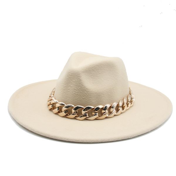 fedora big 9.5cm panama thick gold chain band belt men women autumn wide brim felted fedoras winter hats, Blue;gray
fedora big 9.5cm panama thick gold chain band belt men women autumn wide brim felted fedoras winter hats, Blue;gray