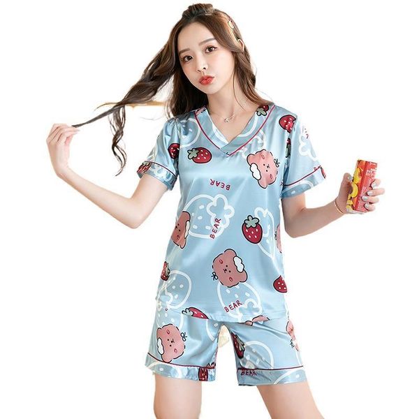 Short Sleeve Pajamas Silk Set Women Sleepwear 2 Pcs Shirt Nightwear Top Pant Home Wear Traditional Young Girl Pyjamas, Black;red
Short Sleeve Pajamas Silk Set Women Sleepwear 2 Pcs Shirt Nightwear Top Pant Home Wear Traditional Young Girl Pyjamas, Black;red