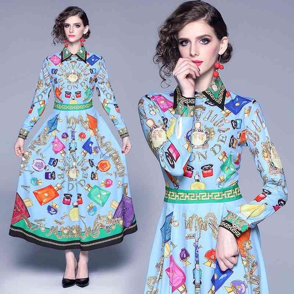 luxury fashion women's beautiful long sleeve slim printed dress elegant button front lapel neck lady runway party evening maxi dresses, Black;gray
luxury fashion women's beautiful long sleeve slim printed dress elegant button front lapel neck lady runway party evening maxi dresses, Black;gray