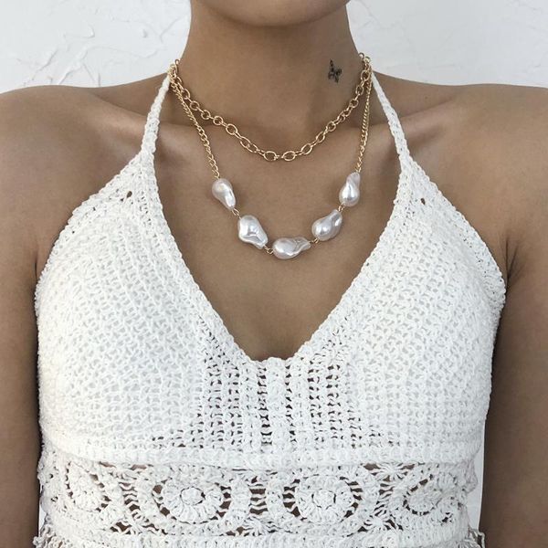 pendant necklaces 2021 fashion kpop special pearl choker necklace simple double layer chain for women jewelry girl gift vintage ins, Silver
pendant necklaces 2021 fashion kpop special pearl choker necklace simple double layer chain for women jewelry girl gift vintage ins, Silver