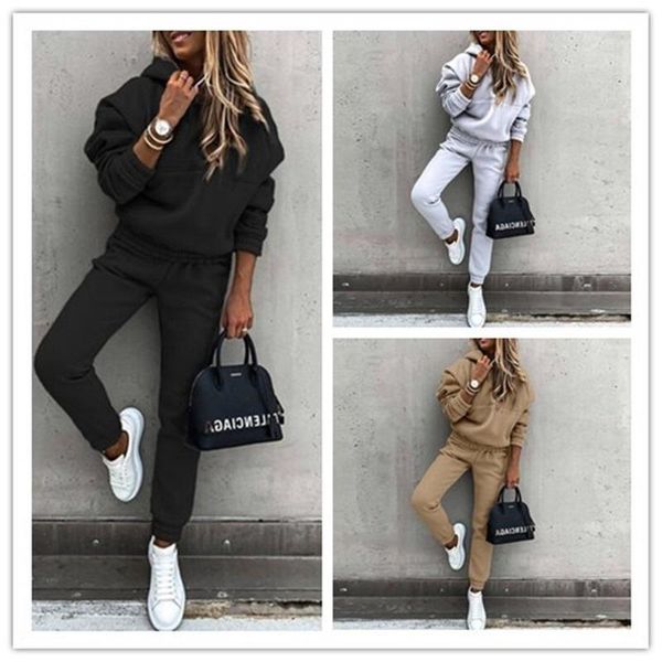 women's two piece pants donsignet solid casual sweatshirt outfits for women long sleeve hooded full length suit, White
women's two piece pants donsignet solid casual sweatshirt outfits for women long sleeve hooded full length suit, White