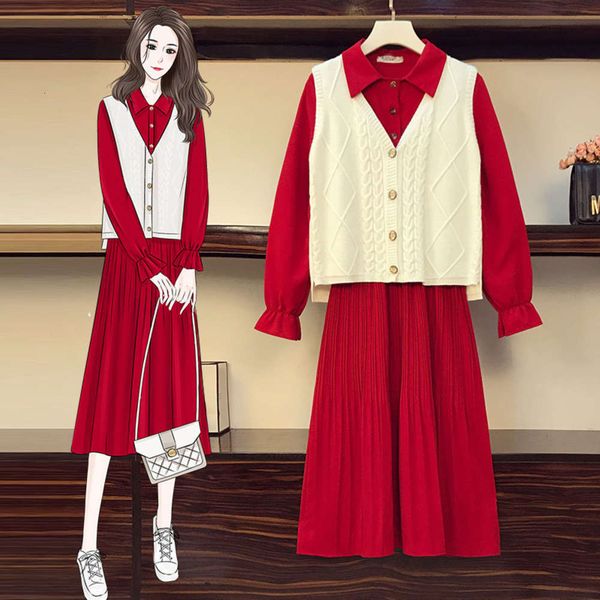 casual dresses dress large size women's autumn fat mm foreign style age reducing slim sweater vest two piece suit kgp1, Black;gray
casual dresses dress large size women's autumn fat mm foreign style age reducing slim sweater vest two piece suit kgp1, Black;gray