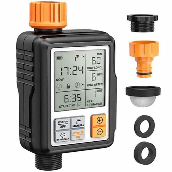 watering equipments automatic digital programmable timer ip65 waterproof double export screen for garden meadow irrigation system
watering equipments automatic digital programmable timer ip65 waterproof double export screen for garden meadow irrigation system
