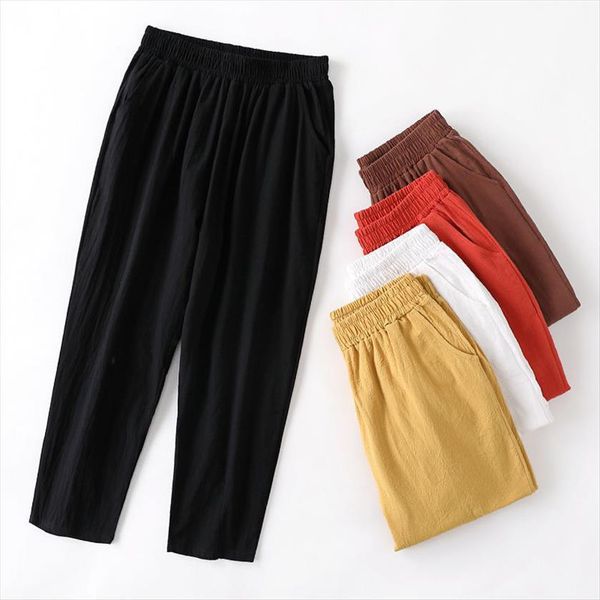 cotton and linen cropped womens capris high waist casual summer white loose feet pantalones de mujer, Black;white
cotton and linen cropped womens capris high waist casual summer white loose feet pantalones de mujer, Black;white