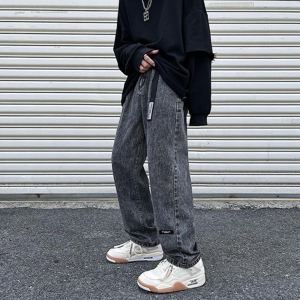 men's jeans (gift belt) harajuku men japanese classic black gray loose straight wide legs street korean denim trousers baggy pants, Blue
men's jeans (gift belt) harajuku men japanese classic black gray loose straight wide legs street korean denim trousers baggy pants, Blue