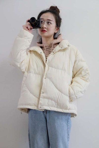 winter single down jacket women's white duck small short solid color stand collar warm and fluffy, Black
winter single down jacket women's white duck small short solid color stand collar warm and fluffy, Black