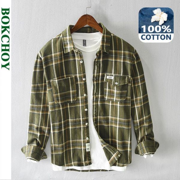 men's casual shirts 2021 autumn winter men pure cotton plaid shirt long sleeve retro workwear style thick ga-z715, White;black
men's casual shirts 2021 autumn winter men pure cotton plaid shirt long sleeve retro workwear style thick ga-z715, White;black