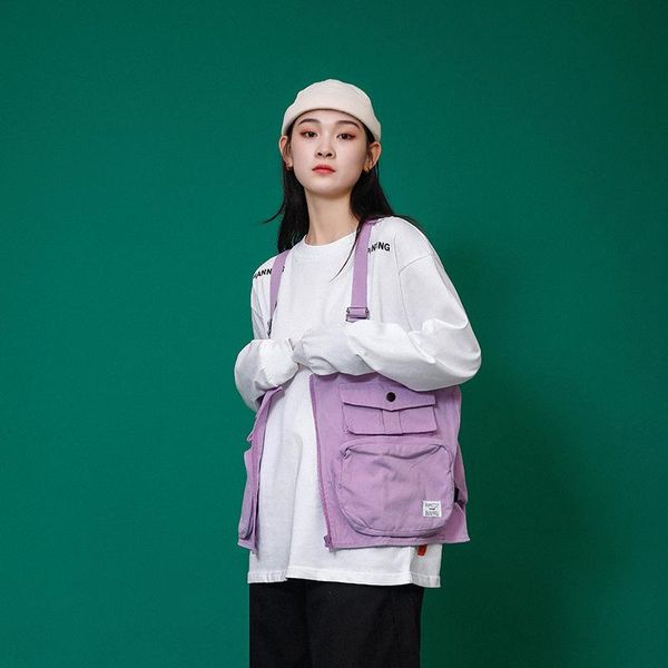 women's vests women waistcoat vest big backpack japanese vintage multi-pocket jacket sleeveless tide brand tooling, Black;white
women's vests women waistcoat vest big backpack japanese vintage multi-pocket jacket sleeveless tide brand tooling, Black;white