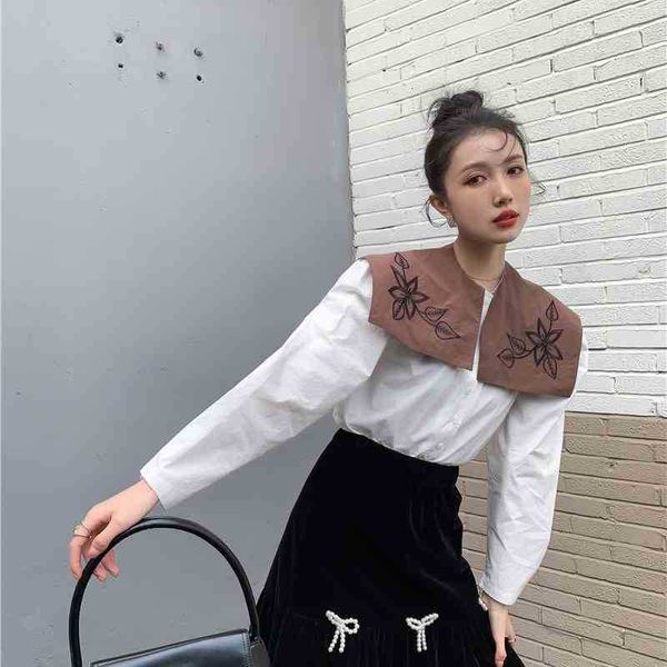 women's two piece pants sailor collar white embroidered shirt women long sleeve button up designer korean blouse fashion j2go
women's two piece pants sailor collar white embroidered shirt women long sleeve button up designer korean blouse fashion j2go