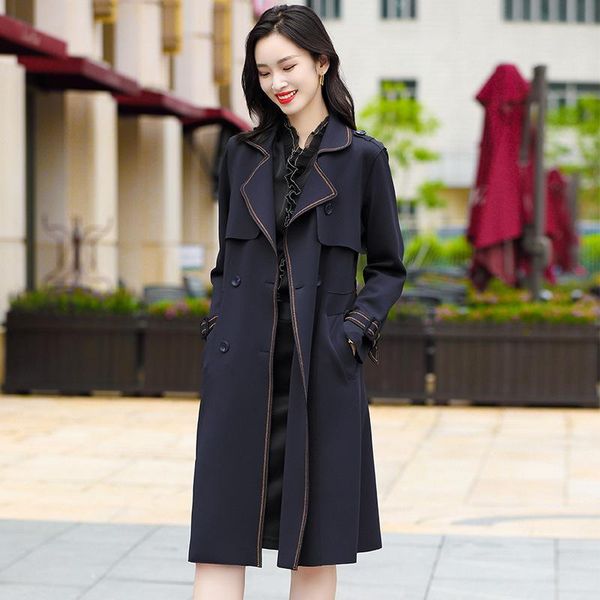 women's trench coats 2021 fashion high-quality temperament mid-length suit coat khaki windbreaker jacket female spring and autumn desig, Tan;black
women's trench coats 2021 fashion high-quality temperament mid-length suit coat khaki windbreaker jacket female spring and autumn desig, Tan;black