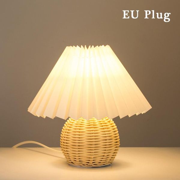 vintage rattan table lamp korean desk lamps for bedroom living room light home creative pleats with led bulb e27
vintage rattan table lamp korean desk lamps for bedroom living room light home creative pleats with led bulb e27