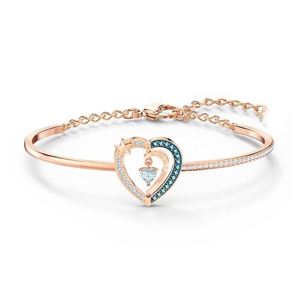 link, chain 2021 wholesale rose gold love shape lucky beating heart cz crystals bracelet for women gift, Black
link, chain 2021 wholesale rose gold love shape lucky beating heart cz crystals bracelet for women gift, Black