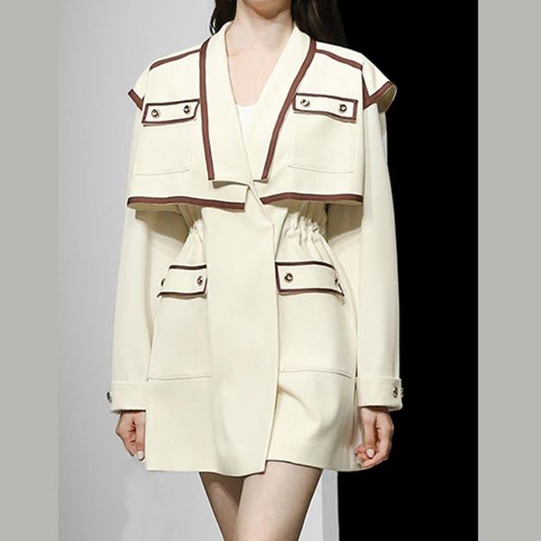 women's trench coats 2021 autumn windbreaker jacket british style retro loose short temperament long sleeve waist thin, Tan;black
women's trench coats 2021 autumn windbreaker jacket british style retro loose short temperament long sleeve waist thin, Tan;black