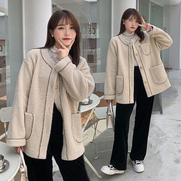 women's jackets 2898 autumn winter women short coat fashion o-neck pockets button thicken loose all-match female shaggy outerwear high, Black;brown
women's jackets 2898 autumn winter women short coat fashion o-neck pockets button thicken loose all-match female shaggy outerwear high, Black;brown