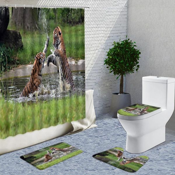 shower curtains 3d siberian tiger curtain 4 pieces set lovely two animal play around in the water bath non-slip of mats
shower curtains 3d siberian tiger curtain 4 pieces set lovely two animal play around in the water bath non-slip of mats