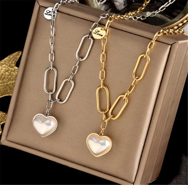 pendant necklaces 316l stainless steel vintage baroque pearl love necklace splicing chain heart no fade, Silver
pendant necklaces 316l stainless steel vintage baroque pearl love necklace splicing chain heart no fade, Silver