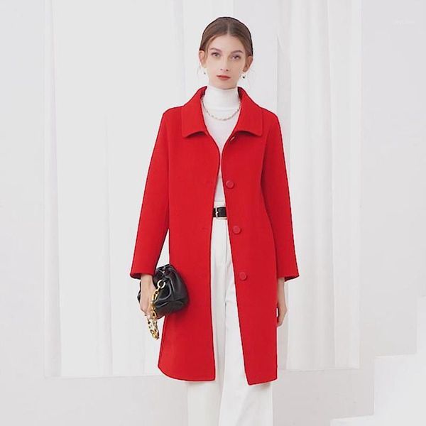 women's wool & blends sparsil winter woman 100% coat long female double faed woolen coats office lady elegant overcoat knee length, Black
women's wool & blends sparsil winter woman 100% coat long female double faed woolen coats office lady elegant overcoat knee length, Black