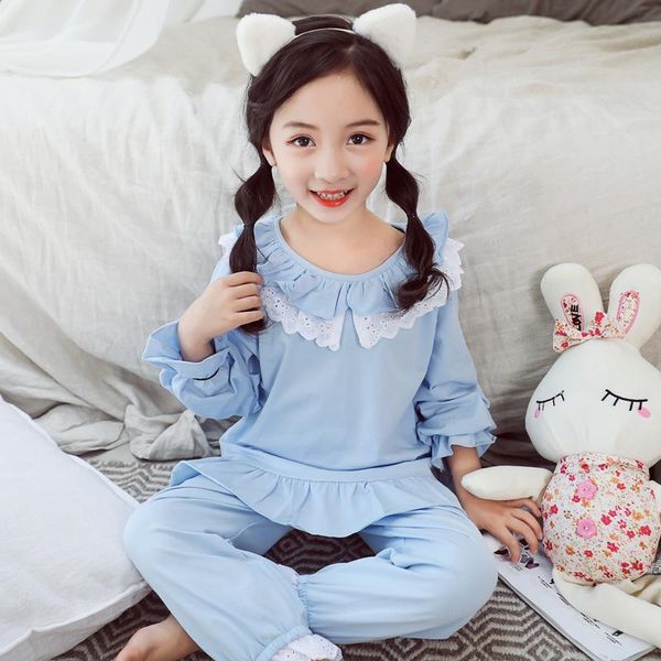 pajamas autumn 2pcs set children baby girls lace sleepwear ruffles long sleeves wear kids homeclothes girl home clothing, Blue;red
pajamas autumn 2pcs set children baby girls lace sleepwear ruffles long sleeves wear kids homeclothes girl home clothing, Blue;red