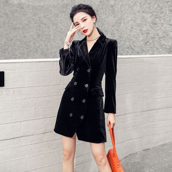 autumn velvet blazer coat women elegant office lady single button blazers suits female long sleeve slim black suit jack 210529, White;black
autumn velvet blazer coat women elegant office lady single button blazers suits female long sleeve slim black suit jack 210529, White;black