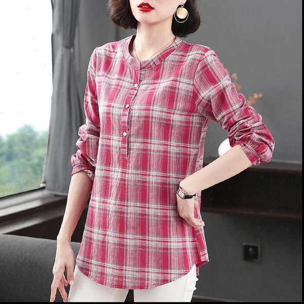 spring autumn style cotton women shirt o neck long sleeve button plaid korean elegant dd9114, White
spring autumn style cotton women shirt o neck long sleeve button plaid korean elegant dd9114, White