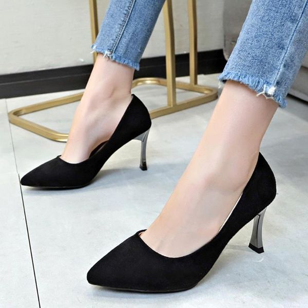 dress shoes elegant ladies suede hight heels slip-on autumn pumps women solid color pointed toe job party senhoras sapatos de, Black
dress shoes elegant ladies suede hight heels slip-on autumn pumps women solid color pointed toe job party senhoras sapatos de, Black