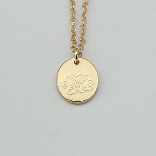 pendant necklaces wholesale jewelry oval lotus flower necklace birth engraved for women gifts, Silver
pendant necklaces wholesale jewelry oval lotus flower necklace birth engraved for women gifts, Silver