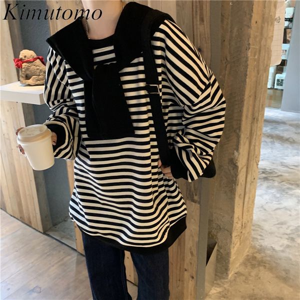 kimutomo striped sweatshirt women autumn fashion korea chic female o-neck full sleeve long pullover ladies shawl thick 210521, Black
kimutomo striped sweatshirt women autumn fashion korea chic female o-neck full sleeve long pullover ladies shawl thick 210521, Black