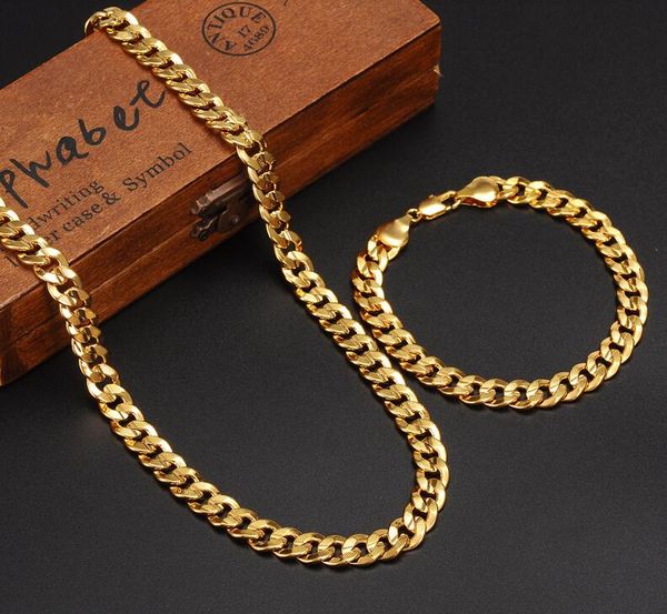 wholesale fine classics fashionable real 24k yellow gold gf mens woman necklace bracelet jewelry sets solid curb chain abrasion resistant, Silver
wholesale fine classics fashionable real 24k yellow gold gf mens woman necklace bracelet jewelry sets solid curb chain abrasion resistant, Silver