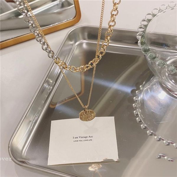 pendant necklaces origin summer asymmetric double layer coin medallion necklace for women girls delicate chunky chain jewelry, Silver
pendant necklaces origin summer asymmetric double layer coin medallion necklace for women girls delicate chunky chain jewelry, Silver