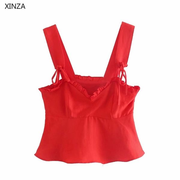 women's knits & tees women strappy tied cropped red ruffle v neck adjustable straps summer blouse sleeveless side zip backles, White
women's knits & tees women strappy tied cropped red ruffle v neck adjustable straps summer blouse sleeveless side zip backles, White