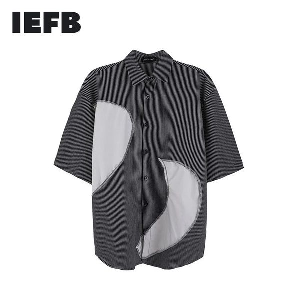 streetwear fashion contrast color patchwork stripe shirt short sleeve men's summer trend loose casual lapel shirts 9y7479, White;black
streetwear fashion contrast color patchwork stripe shirt short sleeve men's summer trend loose casual lapel shirts 9y7479, White;black