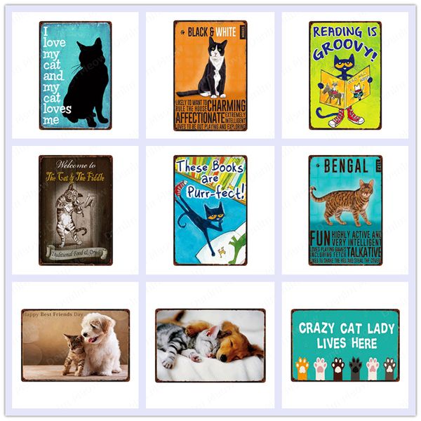 crazy cat lady lives here retro plaque black cat metal tin signs bar cafe home wall decor bengal vintage metal art poster n359
crazy cat lady lives here retro plaque black cat metal tin signs bar cafe home wall decor bengal vintage metal art poster n359