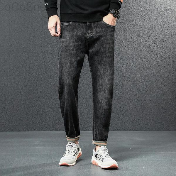 men's jeans winter trend contrast color belt washed handsome street cone youth pants, Blue
men's jeans winter trend contrast color belt washed handsome street cone youth pants, Blue